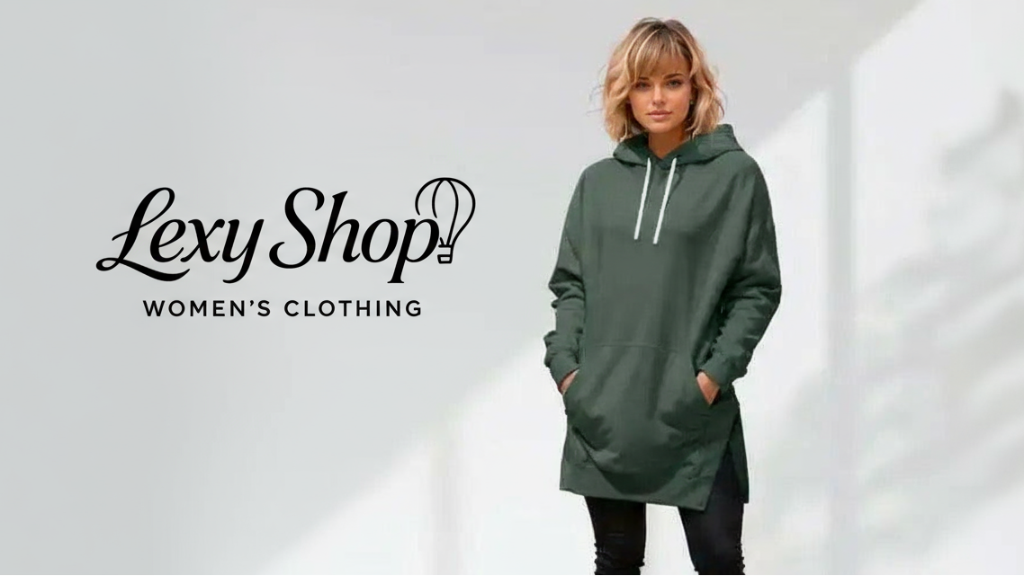 Lexy Shop felpa verde con logo nero